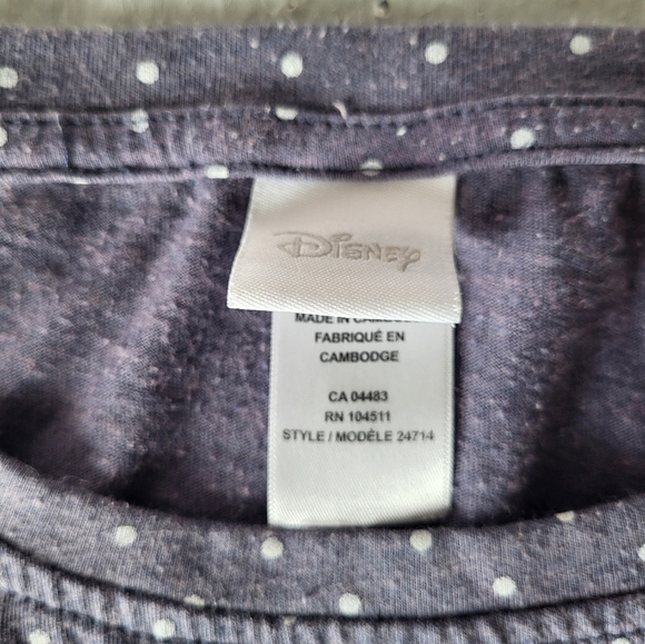 Disney Purple Tee with Silver Details, Size Medium - Picture 3 of 4